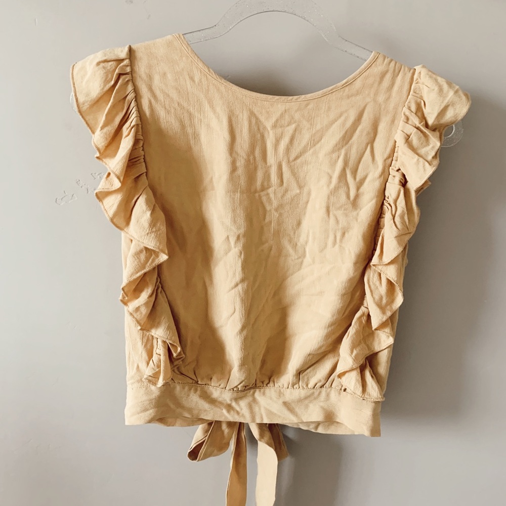 Amusesociety yellow backless blouse